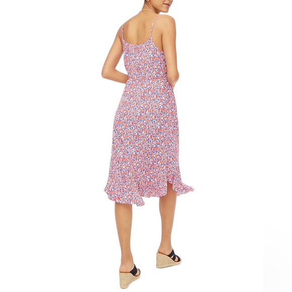 *NWT* J. Crew Sleeveless Ruffle Midi Dress w/ Curved Hem w/Pockets - Picture 4 of 11